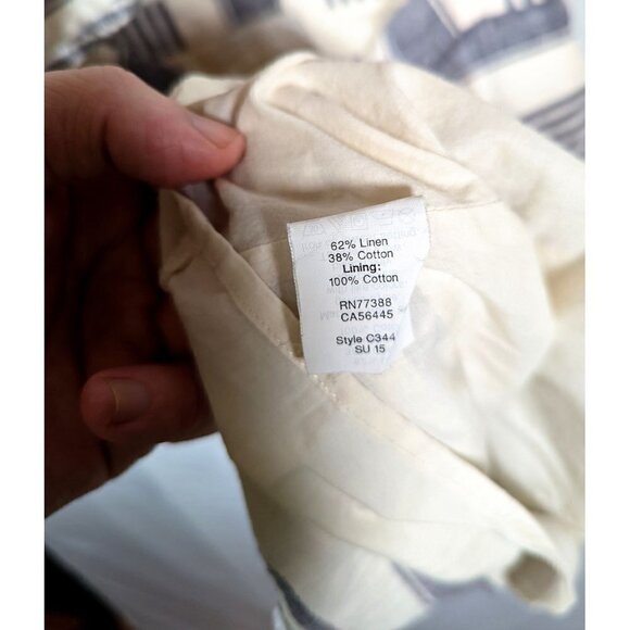 Madewell Size 0 Nautical Preppy Striped LINEN Blend Overlay Dress Open Back - Picture 6 of 6